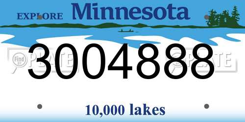 3004888 Minnesota License Plate