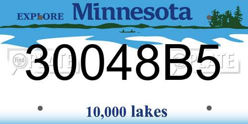 30048B5 Minnesota License Plate
