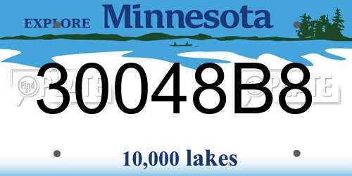 30048B8 Minnesota License Plate