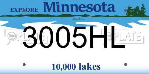 3005HL Minnesota License Plate