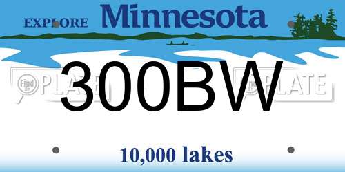 300BW Minnesota License Plate