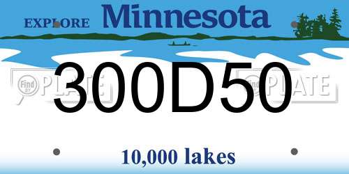 300D50 Minnesota License Plate