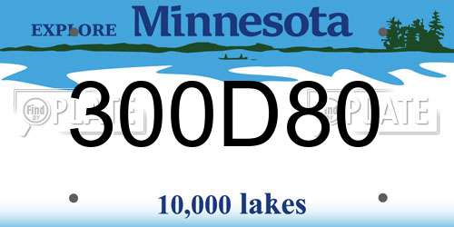 300D80 Minnesota License Plate