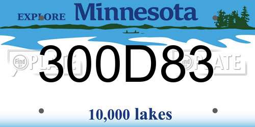 300D83 Minnesota License Plate