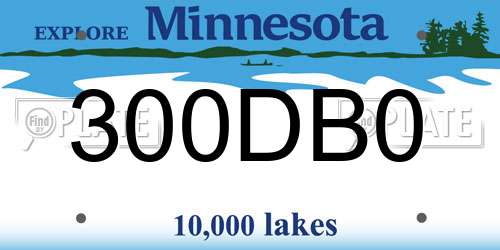 300DB0 Minnesota License Plate