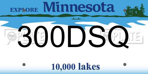 300DSQ Minnesota License Plate