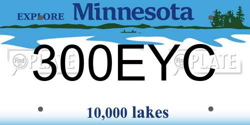300EYC Minnesota License Plate