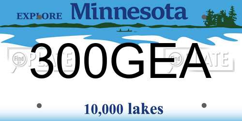 300GEA Minnesota License Plate