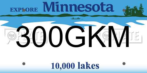 300GKM Minnesota License Plate