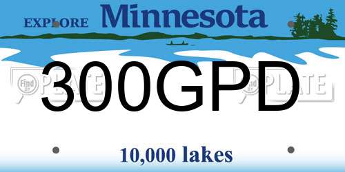 300GPD Minnesota License Plate