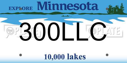 300LLC Minnesota License Plate