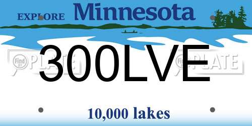 300LVE Minnesota License Plate