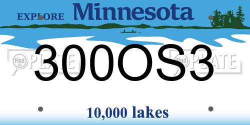 300OS3 Minnesota License Plate