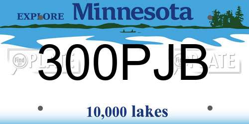 300PJB Minnesota License Plate