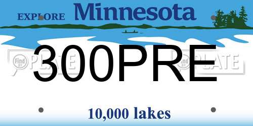 300PRE Minnesota License Plate