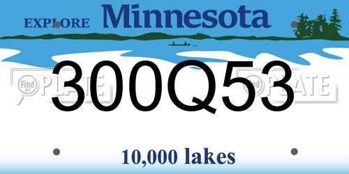 300Q53 Minnesota License Plate