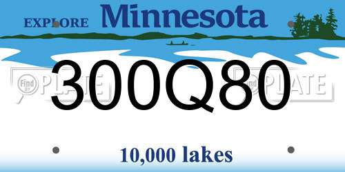 300Q80 Minnesota License Plate