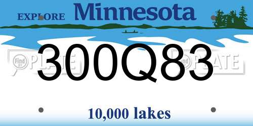 300Q83 Minnesota License Plate