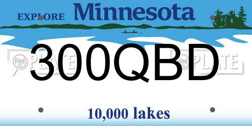 300QBD Minnesota License Plate