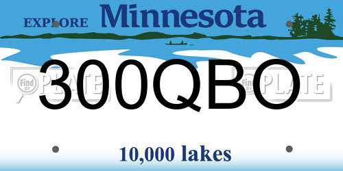 300QBO Minnesota License Plate