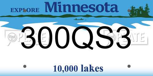 300QS3 Minnesota License Plate