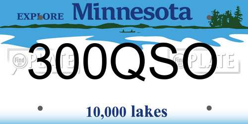 300QSO Minnesota License Plate