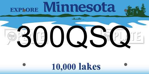 300QSQ Minnesota License Plate