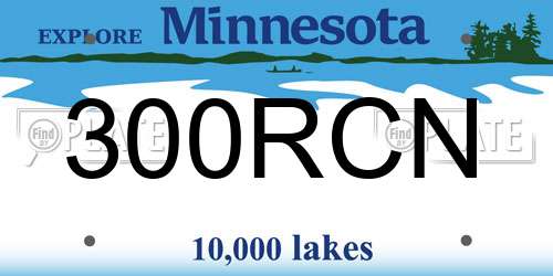 300RCN Minnesota License Plate
