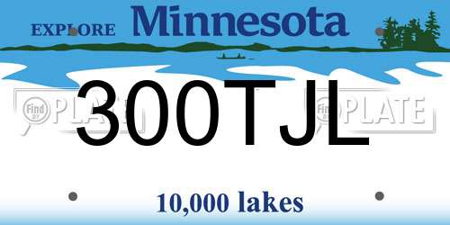 300TJL Minnesota License Plate