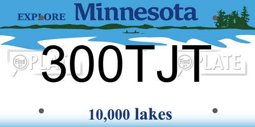 300TJT Minnesota License Plate