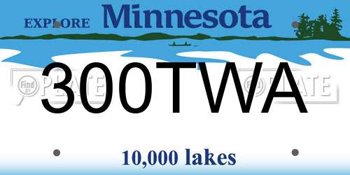 300TWA Minnesota License Plate