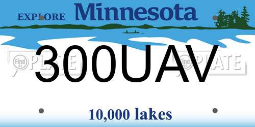 300UAV Minnesota License Plate