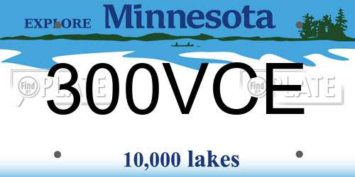 300VCE Minnesota License Plate