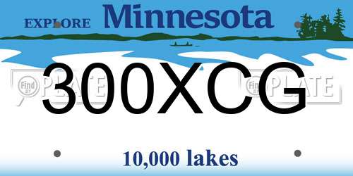 300XCG Minnesota License Plate