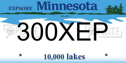 300XEP Minnesota License Plate