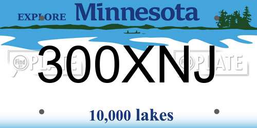 300XNJ Minnesota License Plate