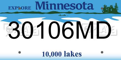 30106MD Minnesota License Plate