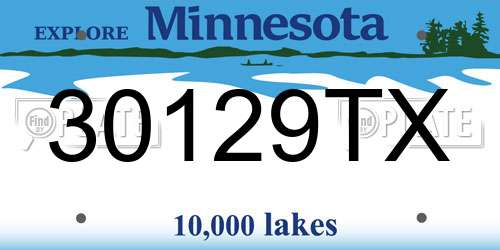 30129TX Minnesota License Plate