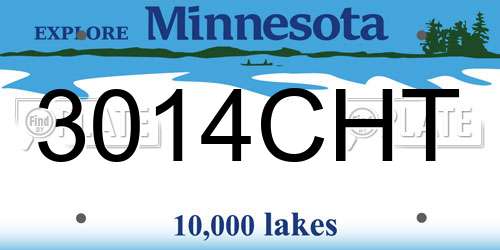 3014CHT Minnesota License Plate