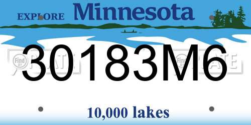 30183M6 Minnesota License Plate