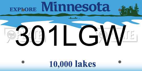 301LGW Minnesota License Plate
