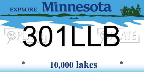 301LLB Minnesota License Plate