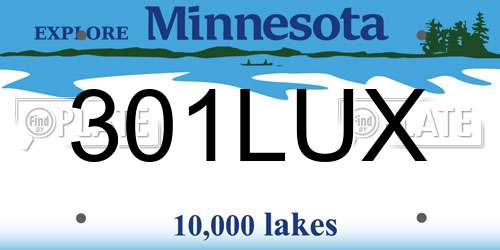 301LUX Minnesota License Plate