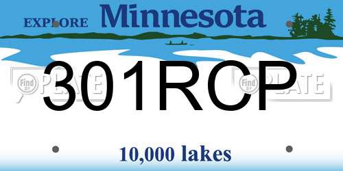 301RCP Minnesota License Plate