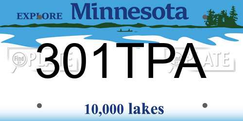 301TPA Minnesota License Plate