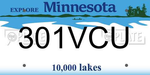 301VCU Minnesota License Plate