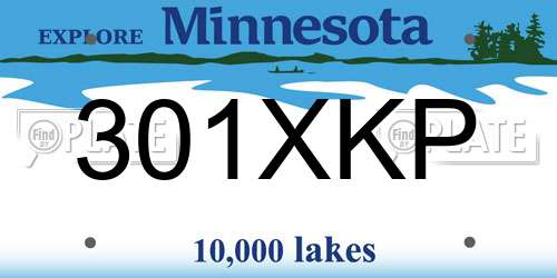 301XKP Minnesota License Plate