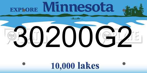 30200G2 Minnesota License Plate