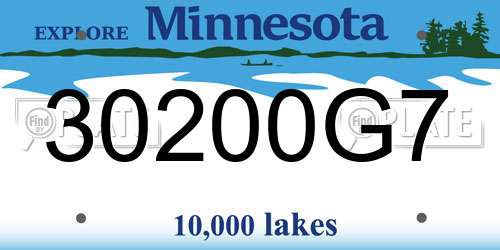 30200G7 Minnesota License Plate