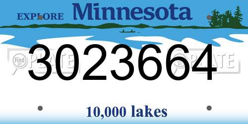 3023664 Minnesota License Plate